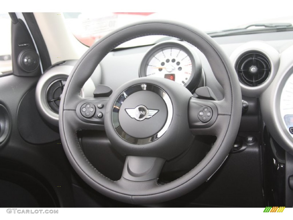 2012 Mini Cooper S Countryman Carbon Black Steering Wheel Photo #55867822