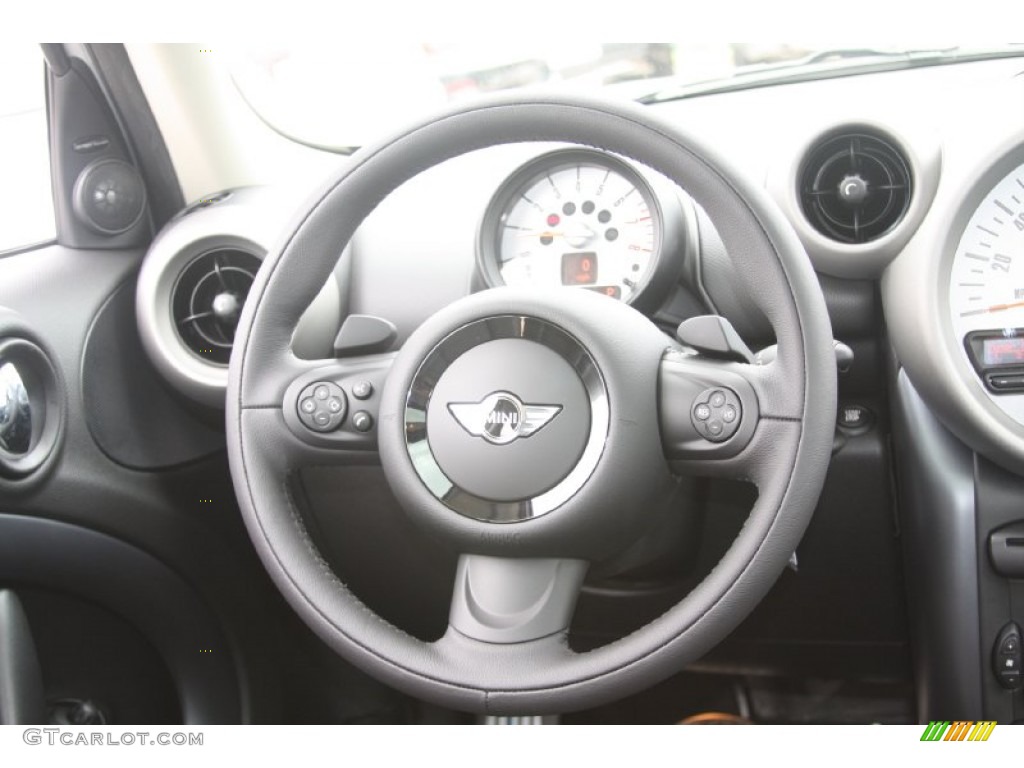 2012 Mini Cooper S Countryman Carbon Black Steering Wheel Photo #55867996