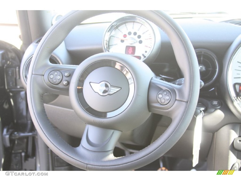 2012 Mini Cooper S Hardtop Carbon Black Lounge Leather Steering Wheel Photo #55868419