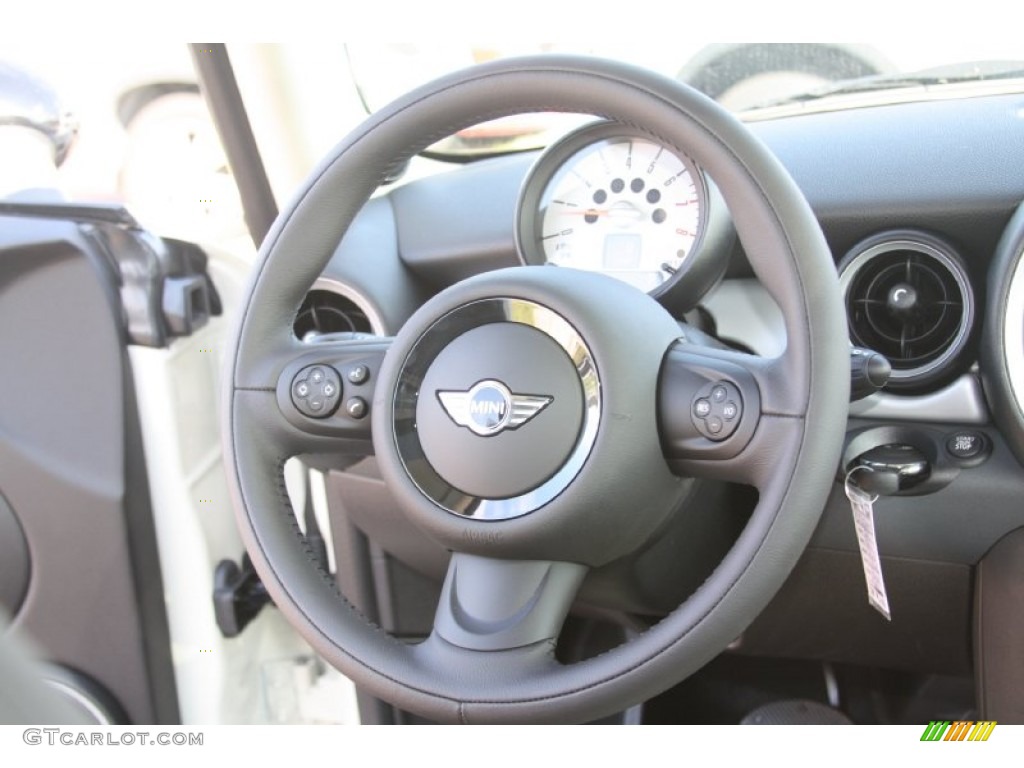 2012 Mini Cooper Hardtop Carbon Black Steering Wheel Photo #55868836