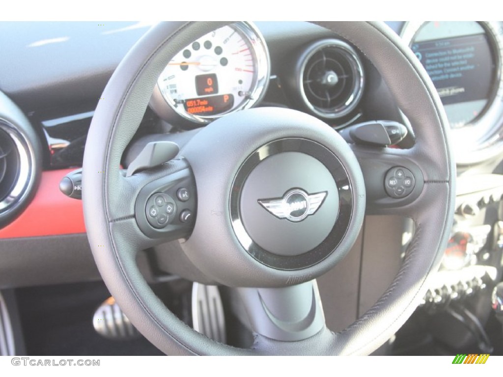 2012 Mini Cooper S Coupe Carbon Black Steering Wheel Photo #55869748
