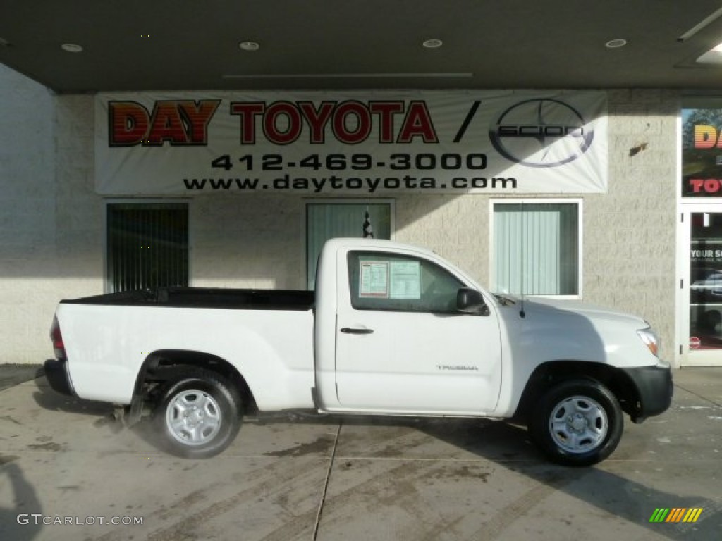 2009 Tacoma Regular Cab - Super White / Graphite Gray photo #1