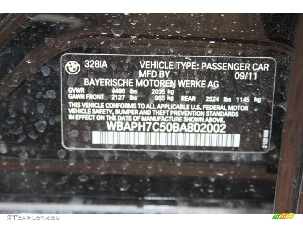 2011 3 Series 328i Sedan - Jet Black / Black Dakota Leather photo #8