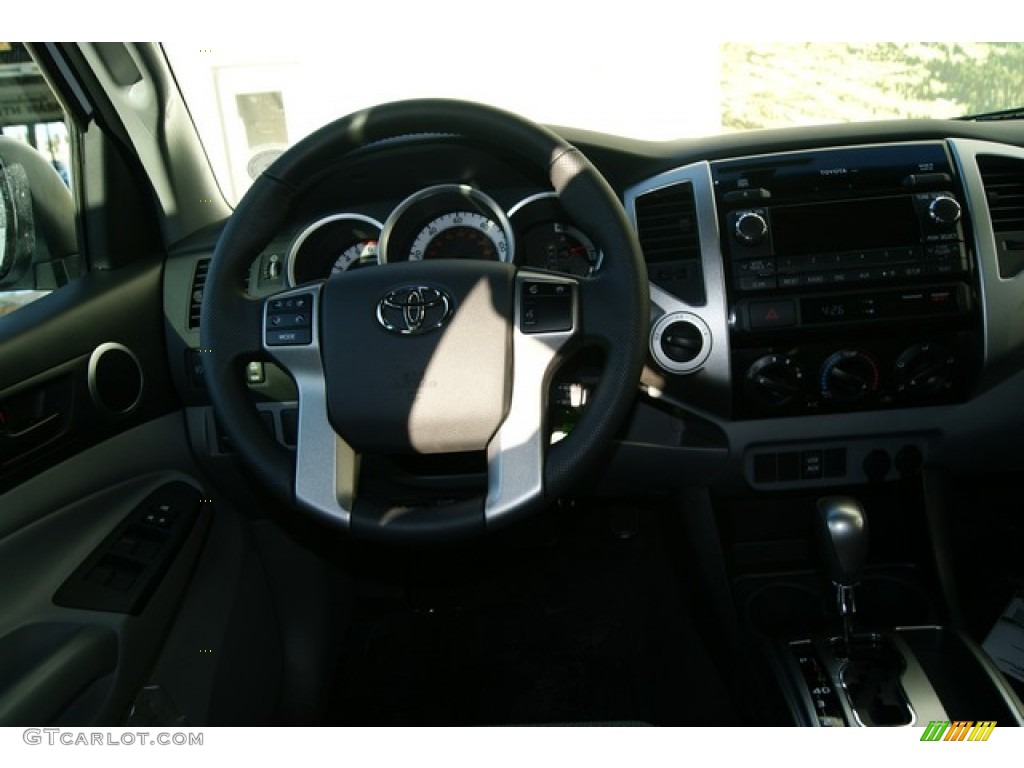 2012 Tacoma V6 TRD Sport Double Cab 4x4 - Super White / Graphite photo #10