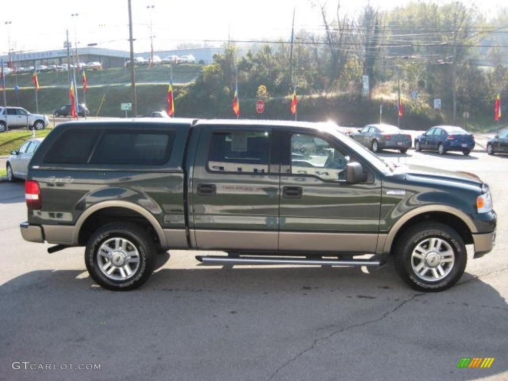 2004 F150 Lariat SuperCrew 4x4 - Aspen Green Metallic / Tan photo #5