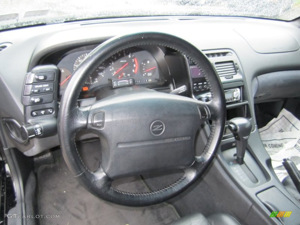 1996 Nissan 300ZX Turbo Coupe Black Steering Wheel Photo #55872510