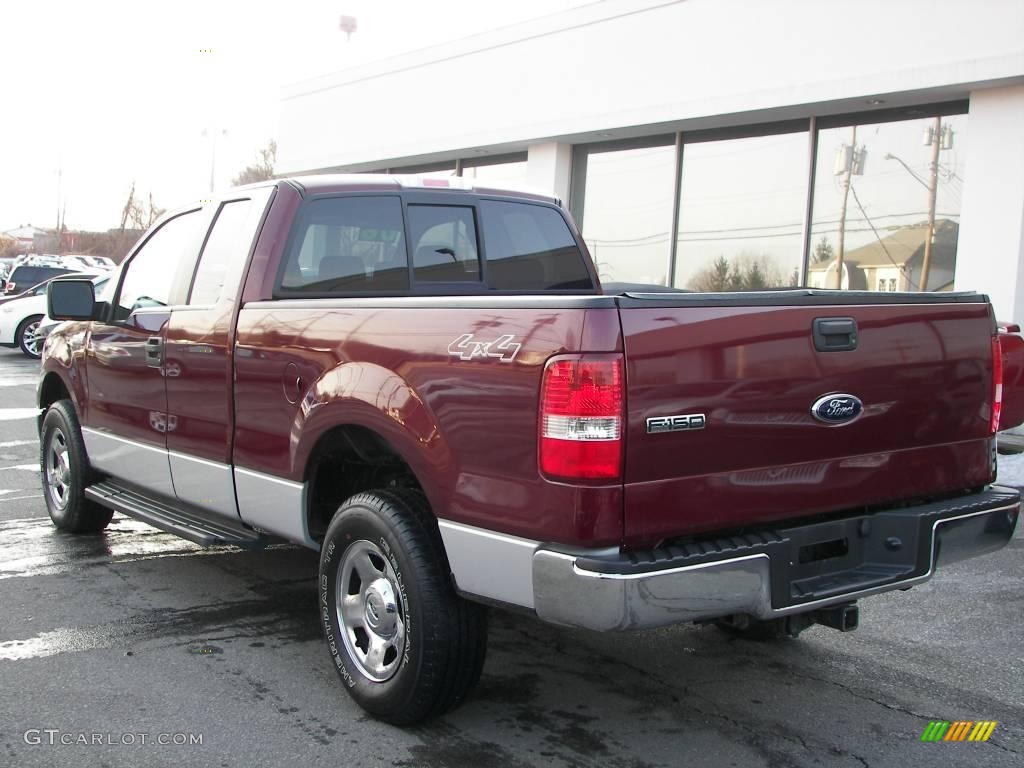 2006 F150 XLT SuperCab 4x4 - Dark Toreador Red Metallic / Medium/Dark Flint photo #4