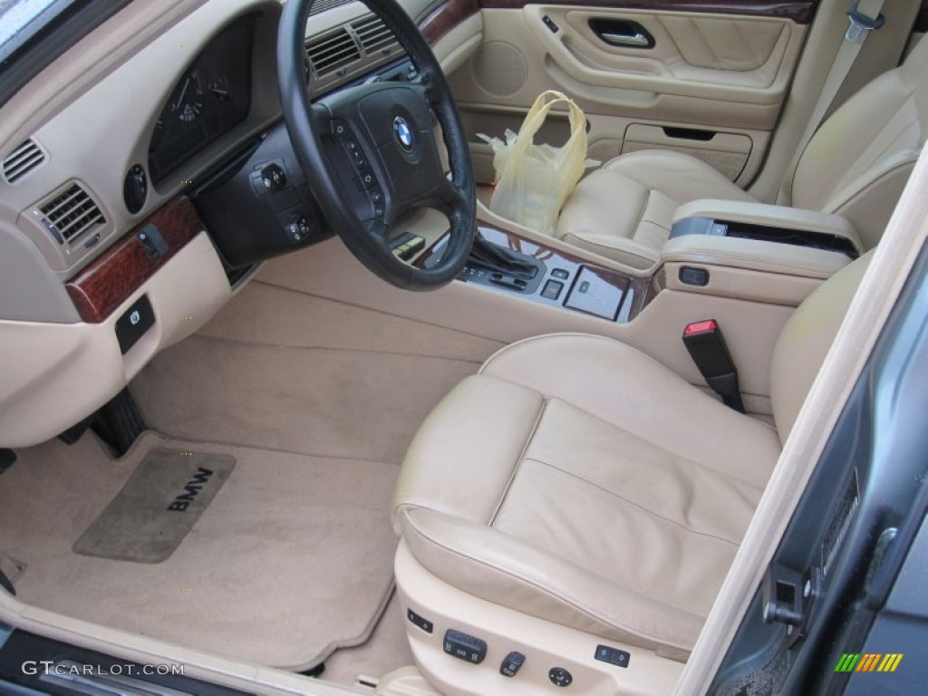 Sand Beige Interior 2001 BMW 7 Series 740iL Sedan Photo #55872963