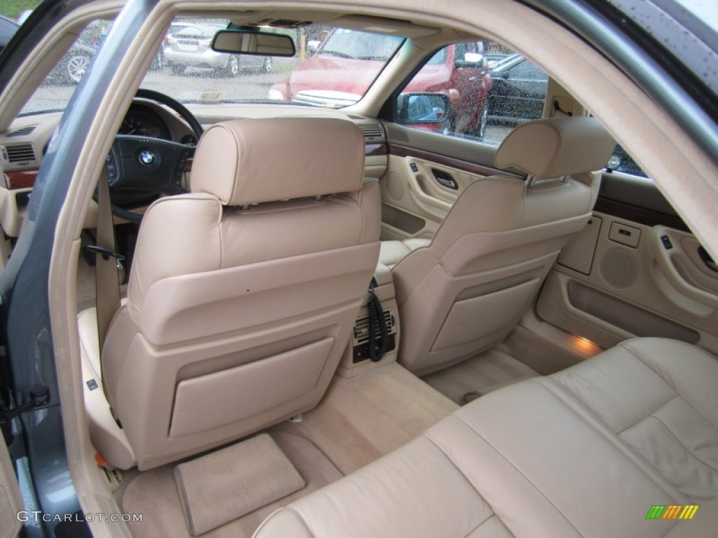 Sand Beige Interior 2001 BMW 7 Series 740iL Sedan Photo #55873008