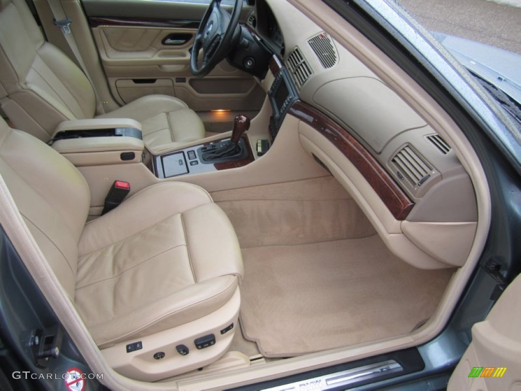 2001 7 Series 740iL Sedan - Glacier Green Metallic / Sand Beige photo #23