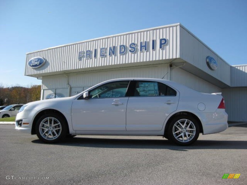 2012 Fusion SEL V6 AWD - White Platinum Tri-Coat / Medium Light Stone photo #1