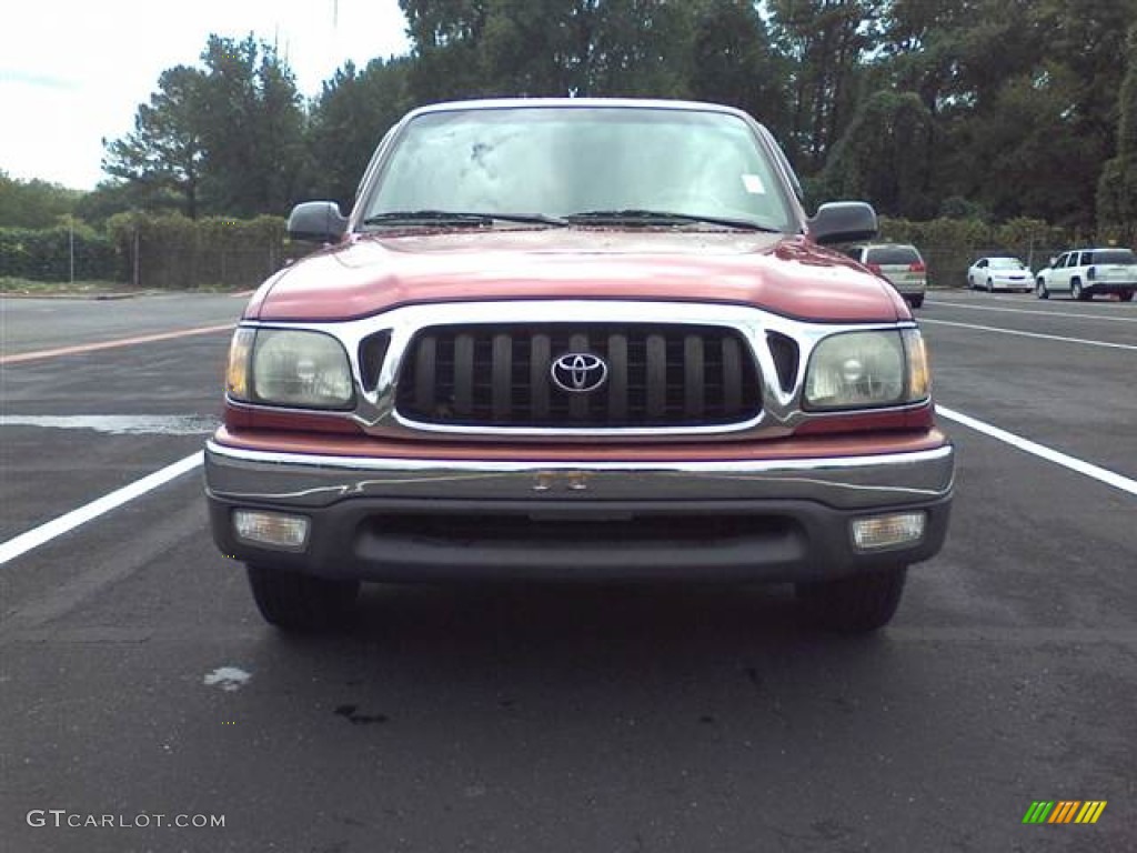 2004 Tacoma Xtracab 4x4 - Impulse Red Pearl / Oak photo #2