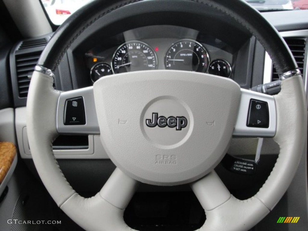 2008 Jeep Grand Cherokee Limited Dark Slate Gray/Light Graystone Steering Wheel Photo #55874625