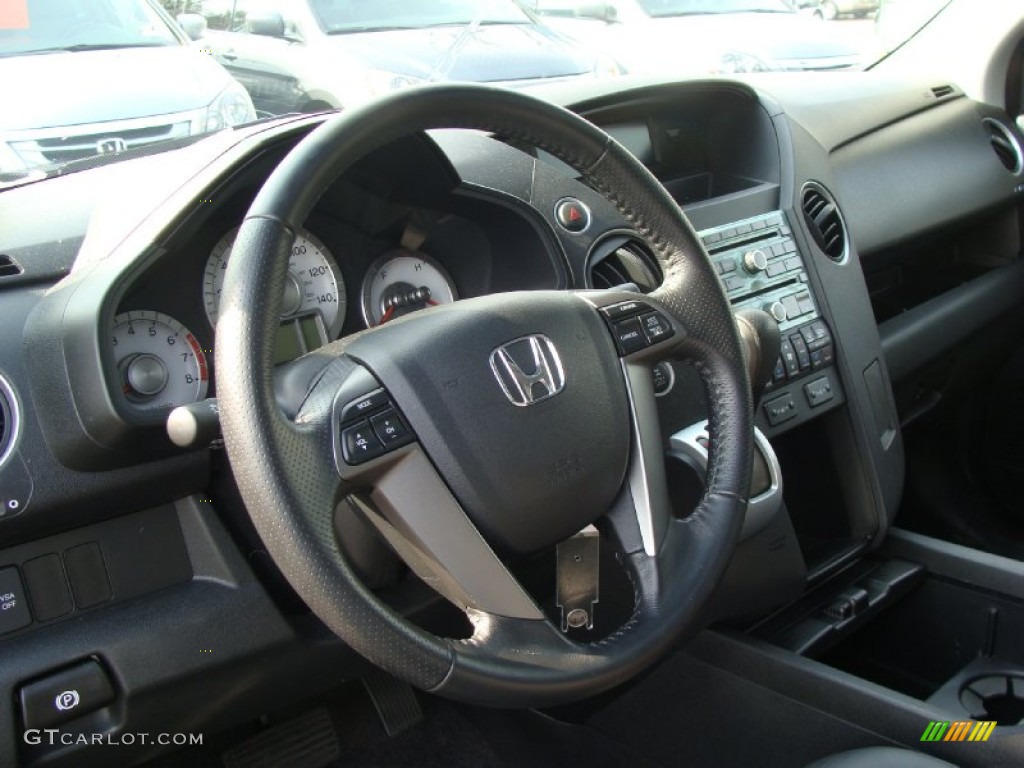 2011 Honda Pilot EX-L 4WD Black Steering Wheel Photo #55876828