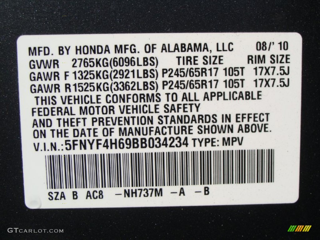 2011 Pilot Color Code NH737M for Polished Metal Metallic Photo #55876906