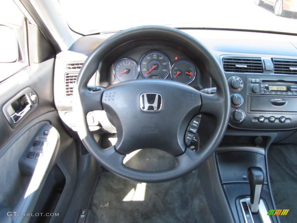 2003 Honda Civic LX Sedan Gray Steering Wheel Photo #55879456