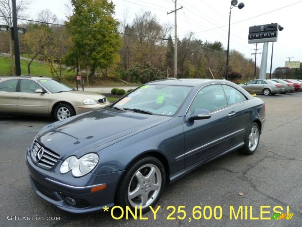 2004 CLK 500 Coupe - Cadet Blue Metallic / Ash photo #1
