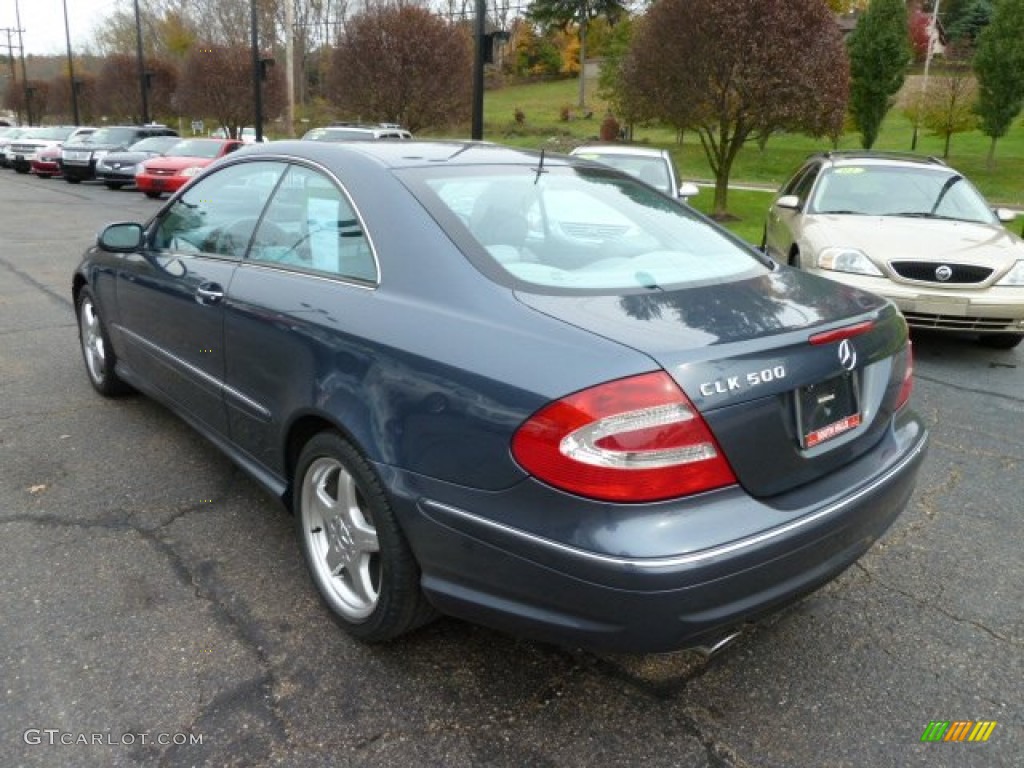 2004 CLK 500 Coupe - Cadet Blue Metallic / Ash photo #2