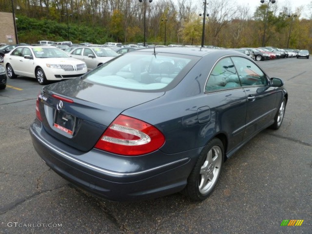 2004 CLK 500 Coupe - Cadet Blue Metallic / Ash photo #4