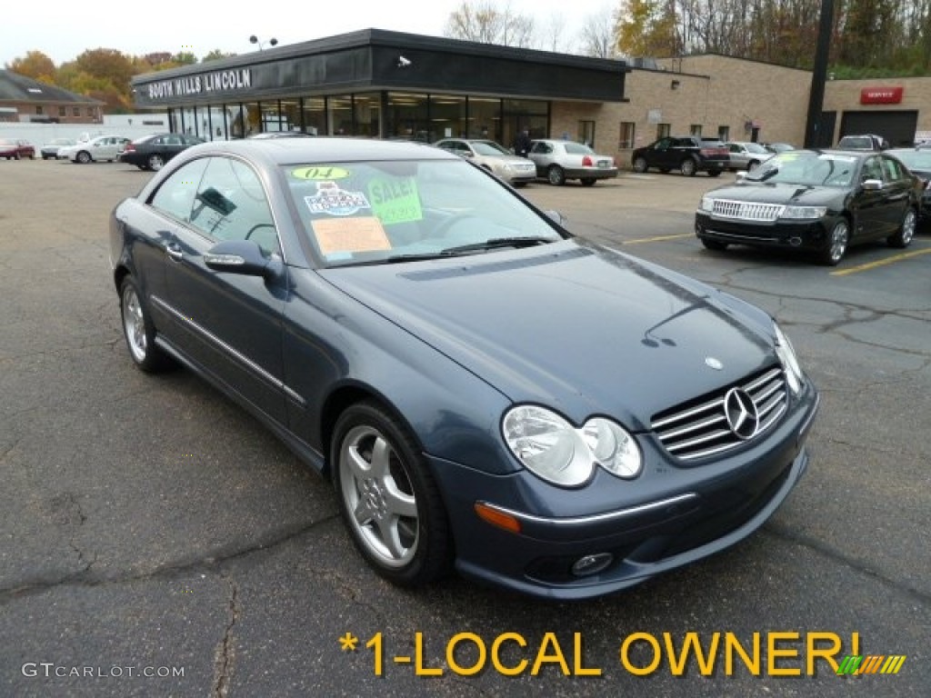 2004 CLK 500 Coupe - Cadet Blue Metallic / Ash photo #5