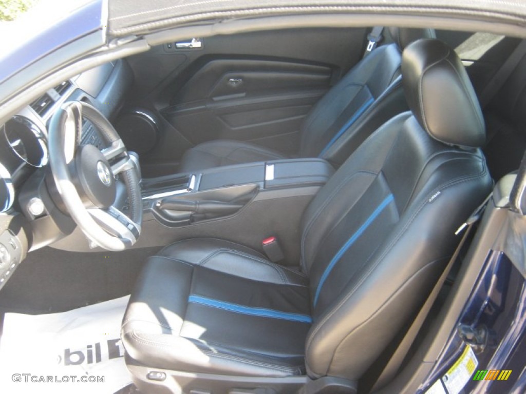 Charcoal Black/Grabber Blue Interior 2010 Ford Mustang GT Premium Convertible Photo #55884346