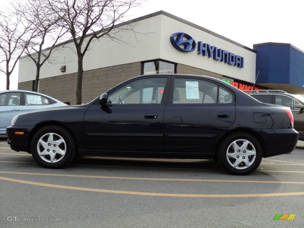 2006 Elantra GLS Sedan - Moonlit Dark Blue / Gray photo #7