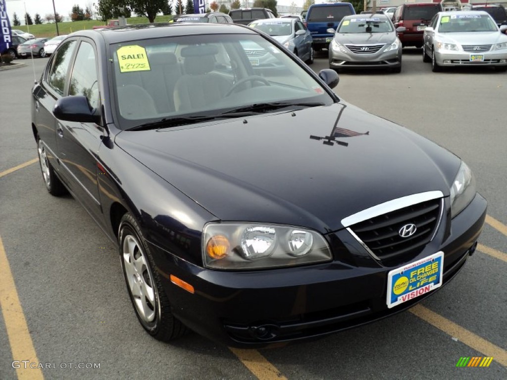 2006 Elantra GLS Sedan - Moonlit Dark Blue / Gray photo #12