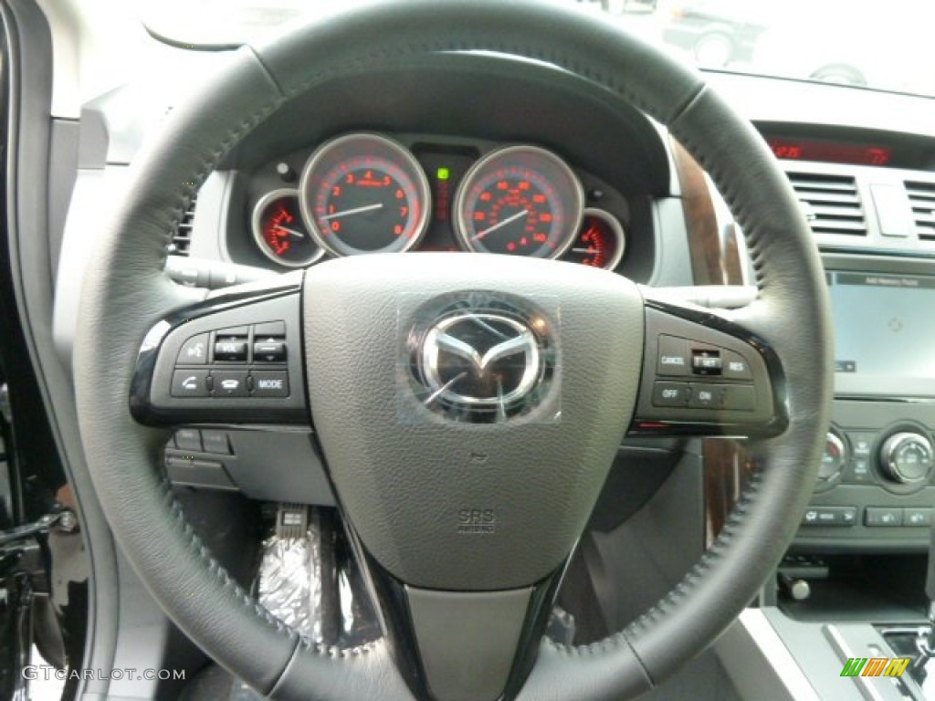 2012 Mazda CX-9 Touring AWD Black Steering Wheel Photo #55884970