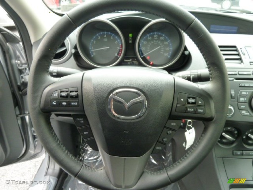 2012 Mazda MAZDA3 i Touring 4 Door Black Steering Wheel Photo #55885300