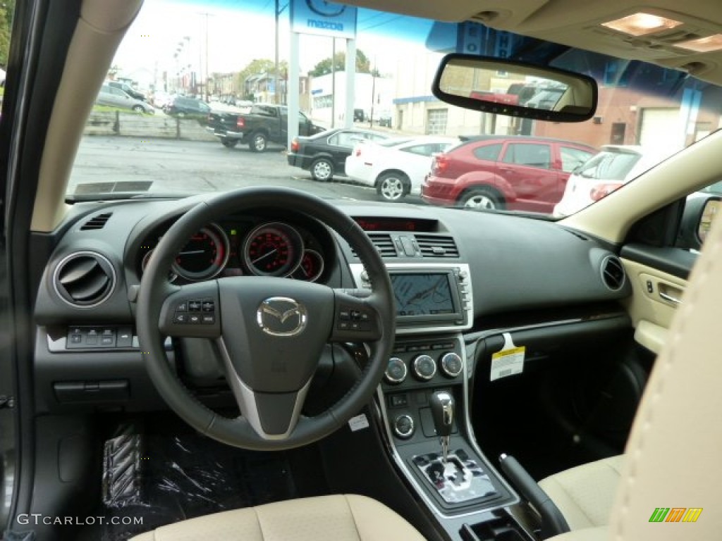 2012 Mazda MAZDA6 s Grand Touring Sedan Beige Dashboard Photo #55885429