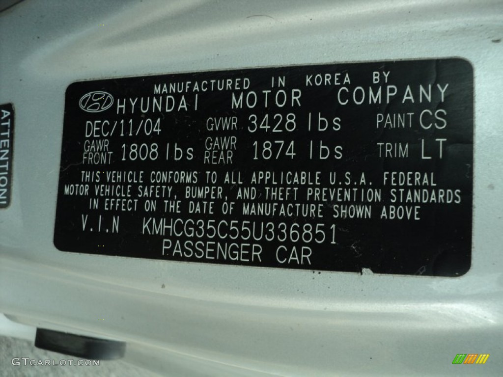 2005 Accent GLS Coupe - Silver Mist / Gray photo #4