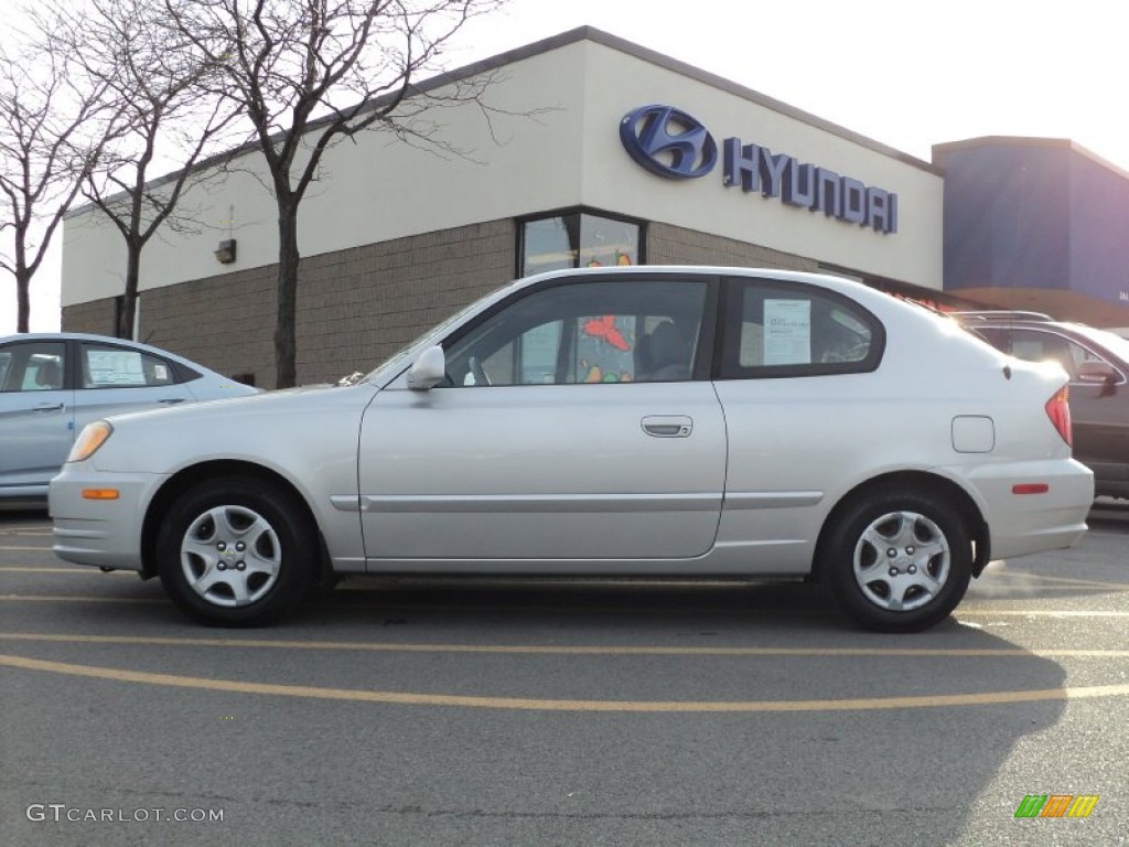 2005 Accent GLS Coupe - Silver Mist / Gray photo #6