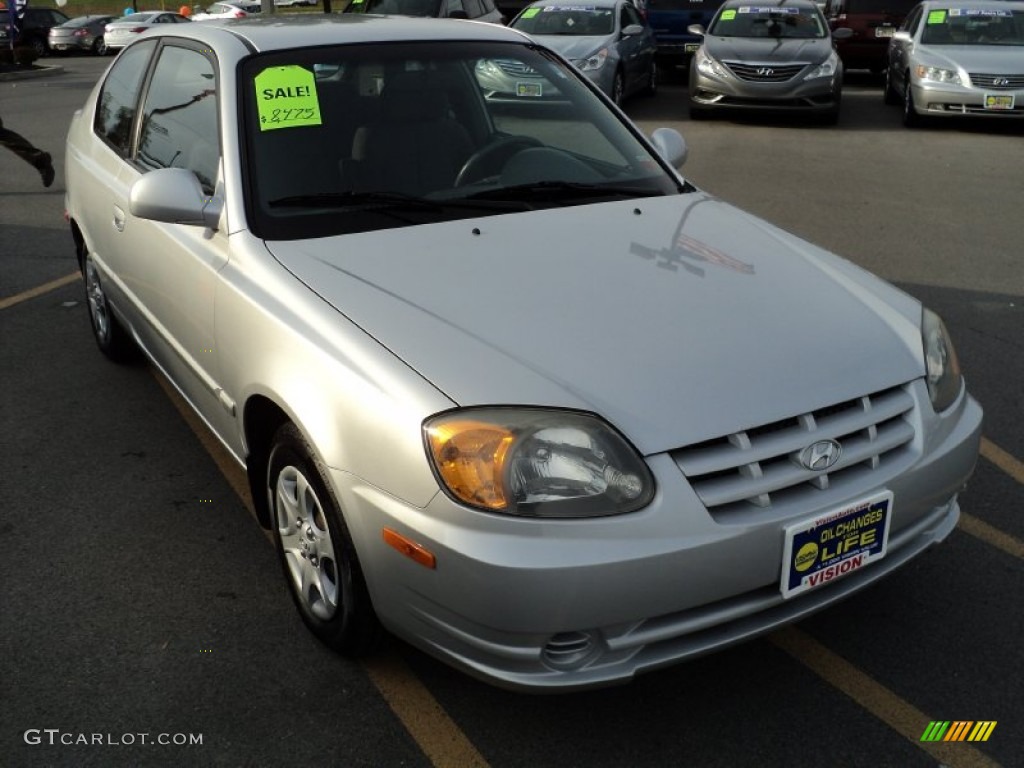 2005 Accent GLS Coupe - Silver Mist / Gray photo #11