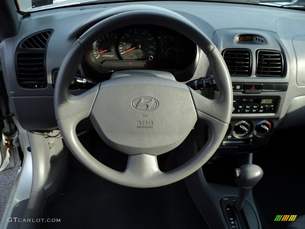 2005 Accent GLS Coupe - Silver Mist / Gray photo #22