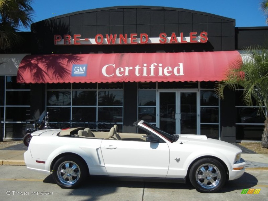 2009 Mustang V6 Convertible - Performance White / Medium Parchment photo #1