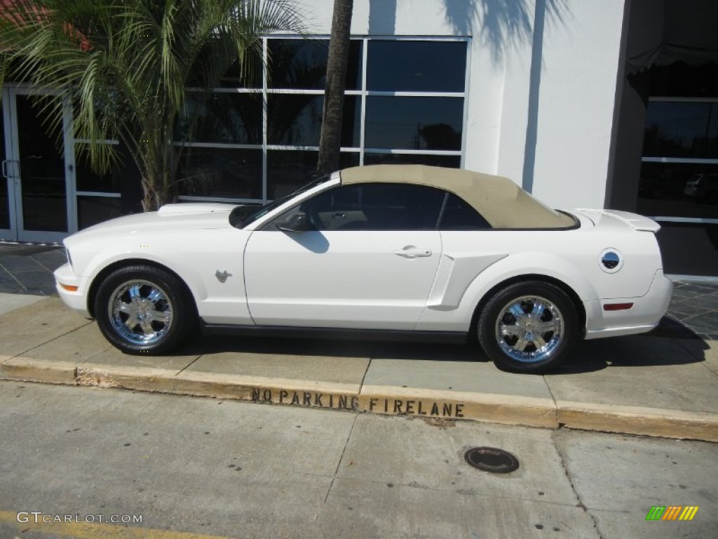 2009 Mustang V6 Convertible - Performance White / Medium Parchment photo #6
