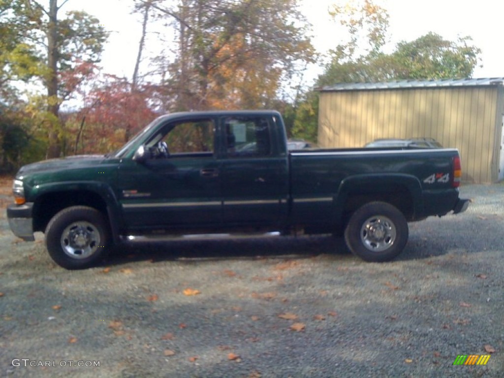 2002 Silverado 2500 LS Extended Cab 4x4 - Forest Green Metallic / Graphite photo #4