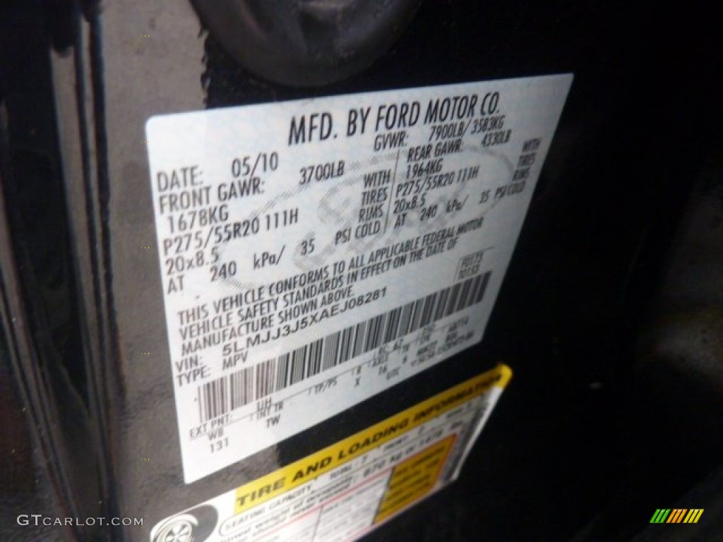 2010 Navigator Color Code UH for Tuxedo Black Metallic Photo #55888771