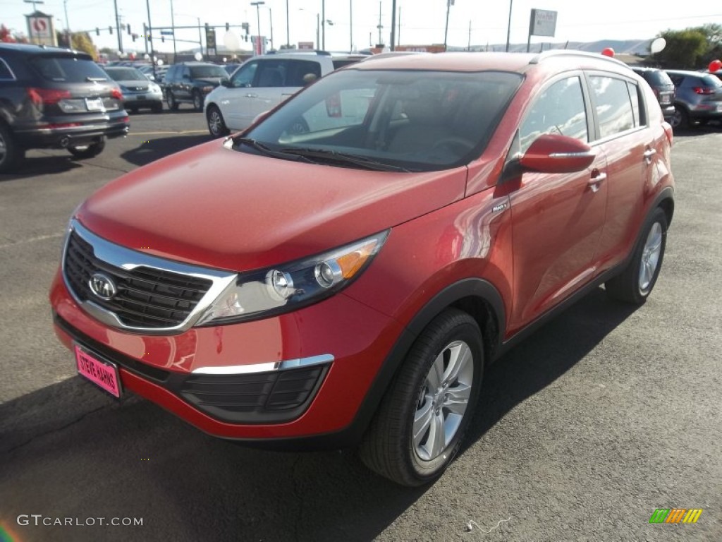 2012 Sportage LX AWD - Signal Red / Black photo #3