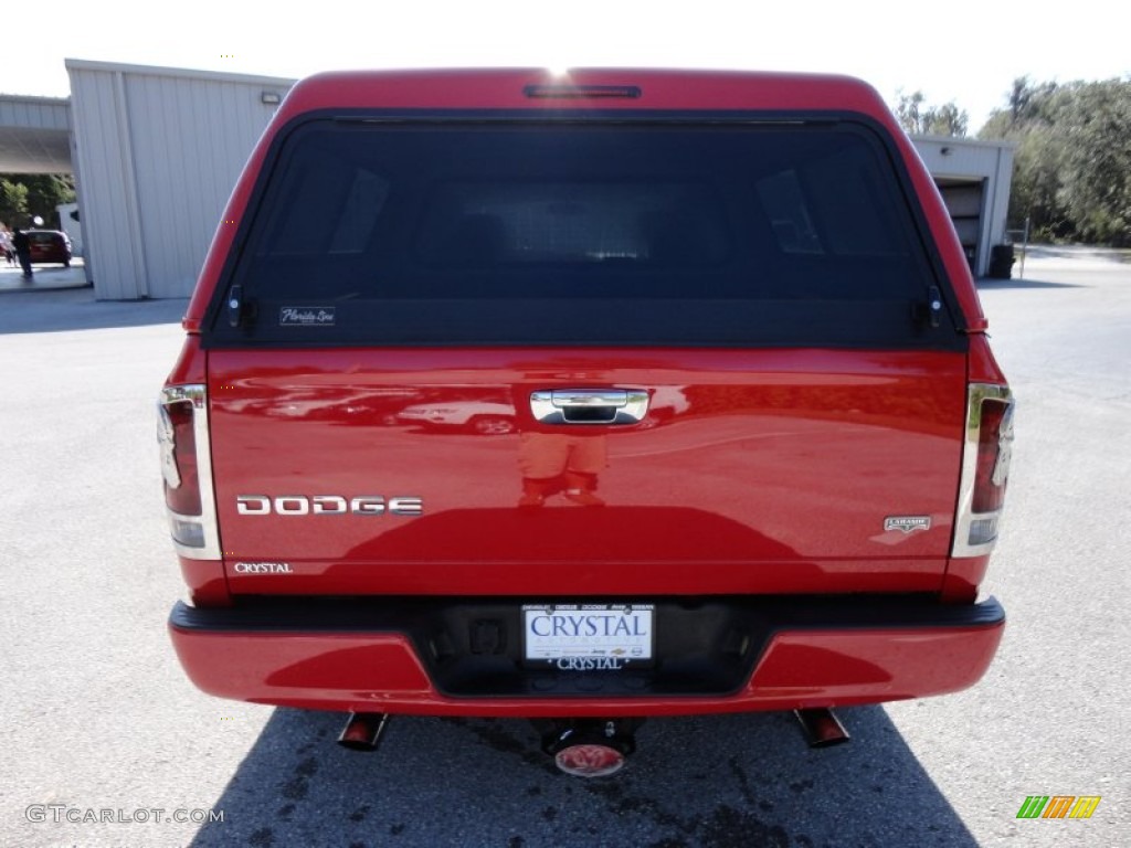 2004 Ram 1500 Laramie Quad Cab - Flame Red / Taupe photo #7