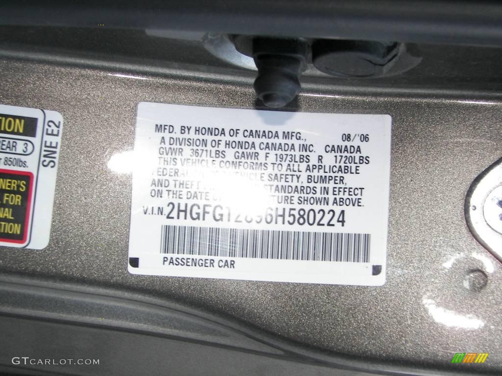 2006 Civic EX Coupe - Galaxy Gray Metallic / Gray photo #18