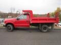 Red 2004 Ford F350 Super Duty XL Regular Cab 4x4 Dump Truck Exterior