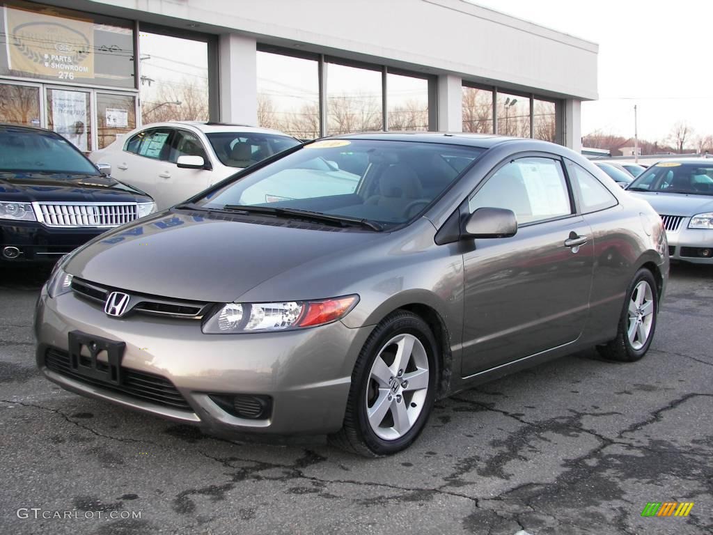 2006 Civic EX Coupe - Galaxy Gray Metallic / Gray photo #25