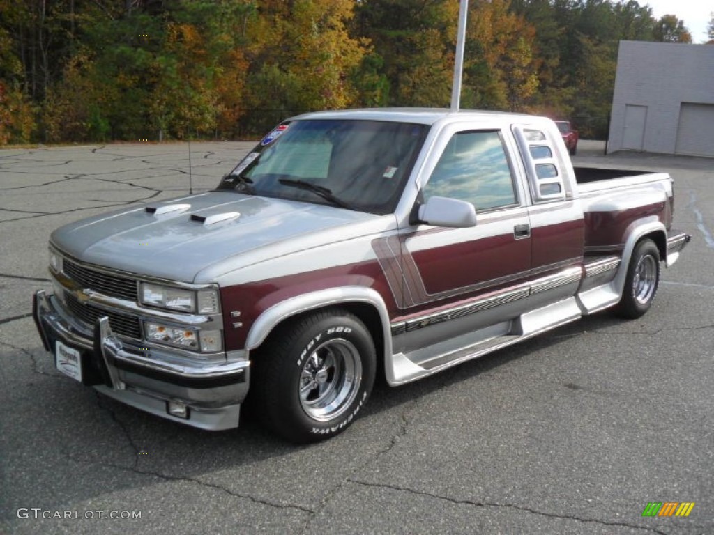 1997 C/K C1500 Extended Cab - Silver Metallic / Red photo #1