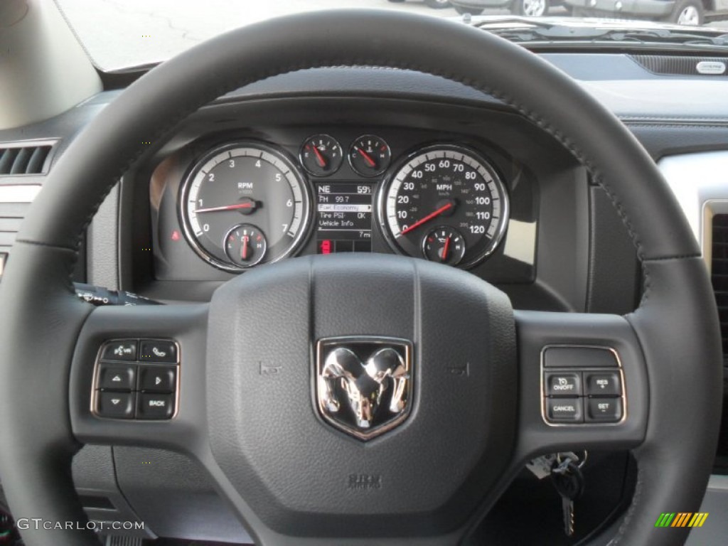 2012 Dodge Ram 1500 Sport Crew Cab Dark Slate Gray Steering Wheel Photo #55897259