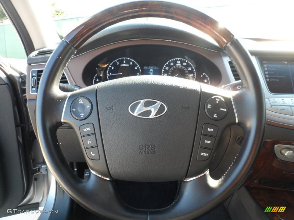 2009 Hyundai Genesis 4.6 Sedan Black Steering Wheel Photo #55897675