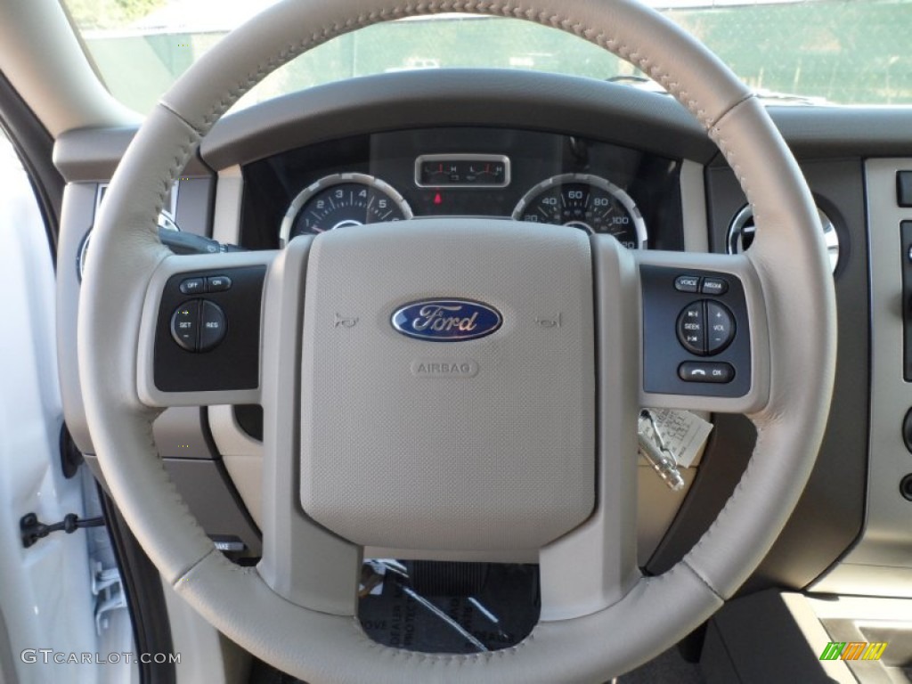 2012 Ford Expedition XL Stone Steering Wheel Photo #55899463