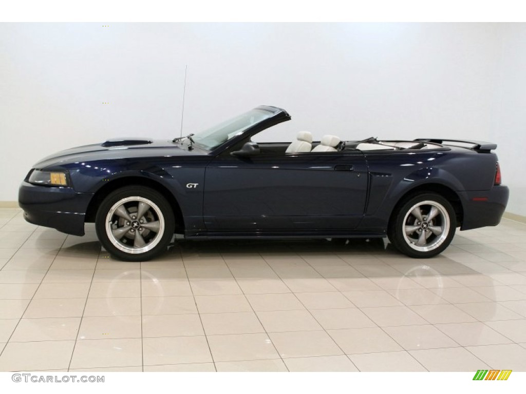 2001 Mustang GT Convertible - True Blue Metallic / Oxford White photo #5