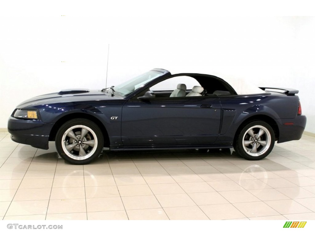 2001 Mustang GT Convertible - True Blue Metallic / Oxford White photo #6