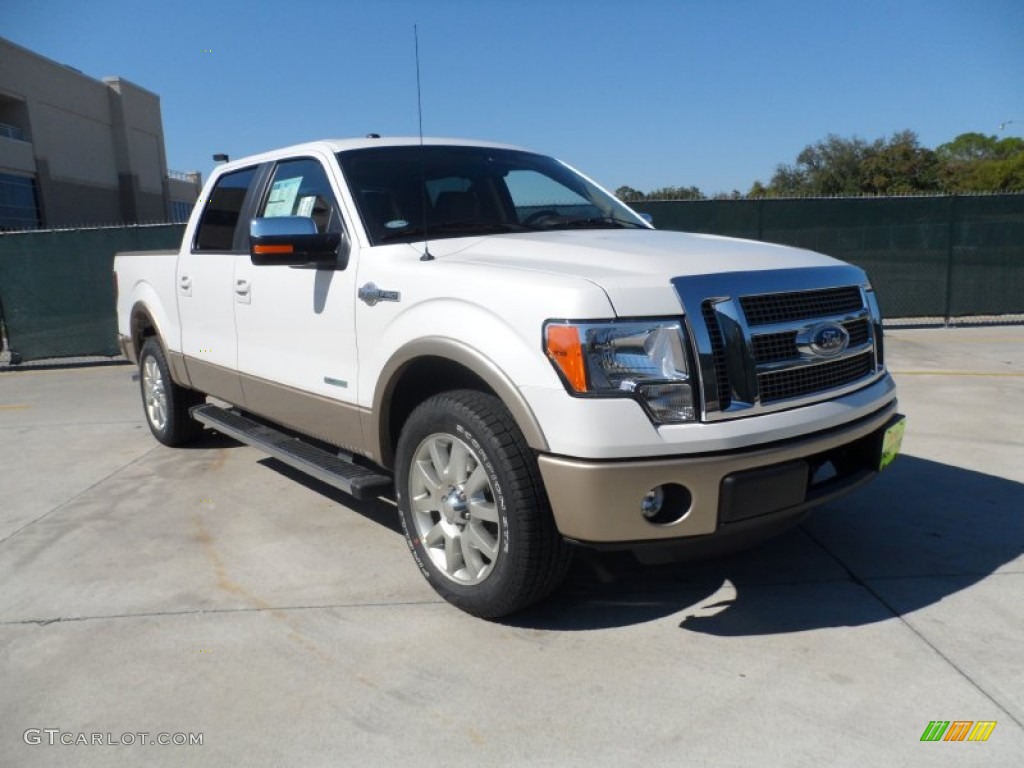 2011 F150 King Ranch SuperCrew - White Platinum Metallic Tri-Coat / Chaparral Leather photo #1